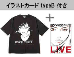 漫画 新品 ◆特典あり◆PENICILLIN SHOCK BIG TEE - Collaboration by 上條 淳士/サイズ:5 (XL)+上條淳士画集 LIVE [A5判イラストカード typeB付] の表紙画像