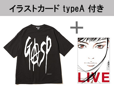 ◆特典あり◆GASP LOGO BIG TEE - Collaboration by 上條 淳士/サイズ:5 (XL)+上條淳士画集 LIVE [A5判イラストカード typeA付]