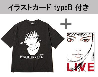 ◆特典あり◆PENICILLIN SHOCK BIG TEE - Collaboration by 上條 淳士/サイズ:2 (S)+上條淳士画集 LIVE [A5判イラストカード typeB付]