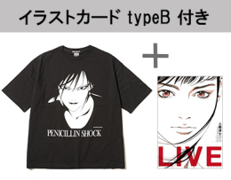 ◆特典あり◆PENICILLIN SHOCK BIG TEE - Collaboration by 上條 淳士/サイズ:5 (XL)+上條淳士画集 LIVE [A5判イラストカード typeB付]