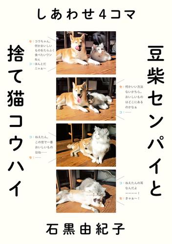 しあわせ４コマ　豆柴センパイと捨て猫コウハイ